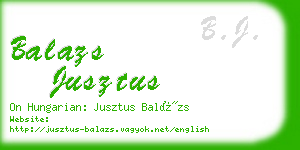 balazs jusztus business card